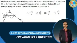 A light ray enters through a right angled prism at point P with the angle of incidence 30&deg; as shown