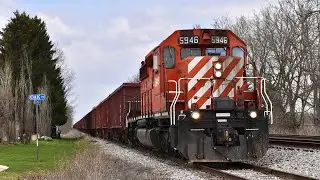 Chasing CP 5946 Solo on a Ballast Train