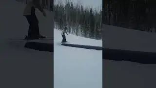 Clean rail grind #skiing #rails #viral #shorts