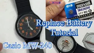 Как заменить батарейку в Casio MW-240 #casio