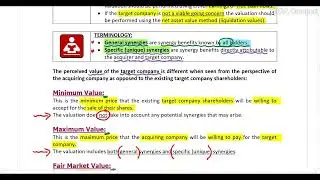 Mergers & Acquisitions   Part 2   Valuation considerations including example 1