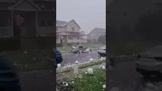 Nature gone wild! Never seen hail this big before &mdash; streets are chaos 😱💥 #ExtremeWeather