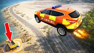 Extremely Precise High-Speed car Jumps on a GIANT Ramp | BeamNG DRIVE | CrashTherapy