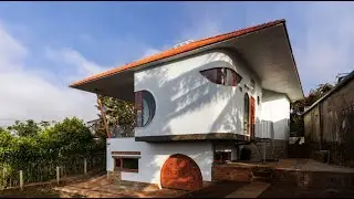Дом с черепичной крышей, Вьетнам. House with tiled roof in national traditions, Vietnam