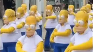 Homer Simpsons invade Santa Monica in wild Fortnite flash mob