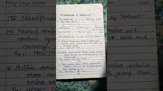 Proteins & Amino acids & their classification BSc.#bsc#handwritten#notes#science#zoology #chemistry