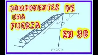 Estática: Componentes de una fuerza o de un vector en 3D, Ejercicio 2-60 Hibbeler