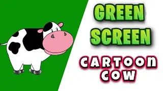 Green Screen cartoon Cow walk