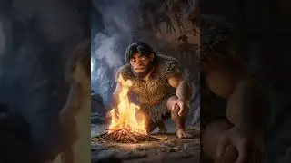 Stone-age caveman SHOCKED 🔥😂 #funny #cute #funnyshorts #comedyvideos