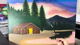 Amazing Acrylic Technique Sunrise Landscape Painting  | satisfying Art Videos #art #painting
