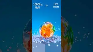 10,000 kg Ball Vs.1000 Boxes | Ball Vs. Boxes Series | #blender #3danimation #games