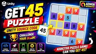 Get 45 Puzzle Unity Source Code | Unity 2D Puzzle Game Template | Unity Number Merge Puzzle Game