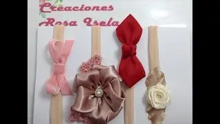 Banditas  sencillas para recién nacido No.704 creaciones Rosa Isela