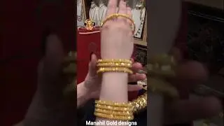 Wearing Kuwait Latest Gold Bangles ASMR edition| Satisfying sounds#new#arrival #ytshorts#viralvideo