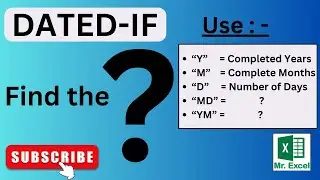 Dated If function in Excel |  Excel hidden formula