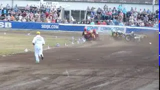 EK Finale Zijspannen Werlte 21 juli 2018  Heat 1 crash Wilfred Detz Wendy Arling