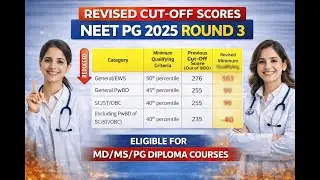 Big Update! NEET PG 2025 Round 3 Cut-Off Reduced | Who is Eligible Now?