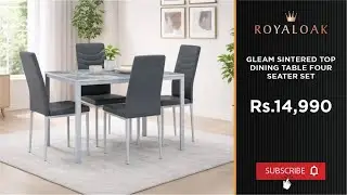 Royaloak Gleam Sintered Top Dining Table Four Seater Set