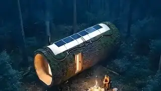 Make a wonderful house in giant tree trunk #build #bushcraft #survival #treehouse