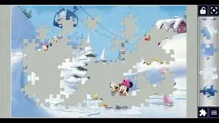 Solving Mickey & Friends❄️⛷️🏂 Snowy Slopes Adventure 🚠🏰 jigsaw puzzle 🧩🧩//@jigsawpuzzle390 