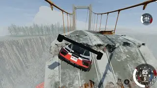 BeamNG drive new gameplay inpossible broken bridge car jump 