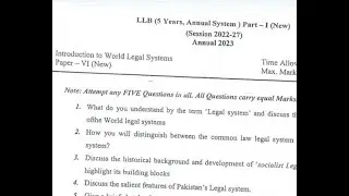 Part 1 World Legal System Annual 2023 Azad Jammu and Kashmir Muzaffrabad past papers