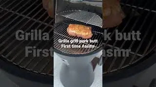 Smoking pork butt in the Grilla Grill first time #grillagrill #asmr #smoking pork