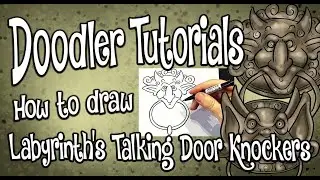 How to Draw the Talking Door Knockers from Labyrinth | STEP BY STEP DOODLER TUTORIAL