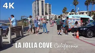 La Jolla Cove in San Diego, California CA - Travel Walking Tour 2021 - 4K