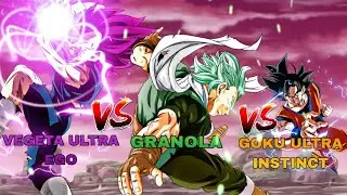 goku Ultra instinct & vegeta Ultra ego VS granola (sprites animation)