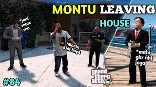 MONTU GHAR Chor Ke Baag Gaya😱| MONTU LEFT FRANKLIN's HOUSE | FRANKLIN ANGRY |GTA 5 REAL LIFE MOD #84