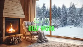 Cozy Winter Ambience ❄️ Relaxing Piano for Studying [52/17 Deep Work Timer]
