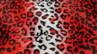 Velboa Print Leopard Red and White Fabric Base