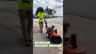 Cleaning Parking Lots with the Bensink Rotary Broom #shorts