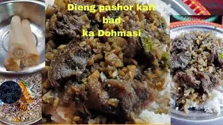 Khasi Bhoi Dish-Banana Stem curry with Beef meat/Dieng pashor kait/ Dohmasi#meghalaya#viral #india