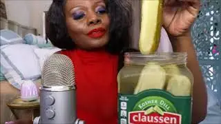 ASMR eating pickles but it's extremely bass boosted