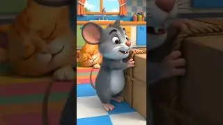 Cat & mouse are Friends Forever 🐭🐱 | White Mouse & Pink Cat 3D Cartoon #cute #cartoon #funny