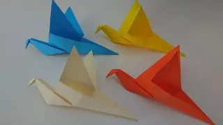 Como hacer un p&aacute;jaro de papel que aletea - Origami f&aacute;cil tradicional