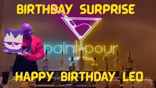 BIRTHDAY SURPRISE PAINT N POUR NYC@paintnpour9646 HAPPY  BIRTHDAY LEO #paintandsip #happybirthday