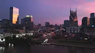 Cinematic Drone Flyover of Nashville&rsquo;s Broadway at Blue Hour | 4K Aerial View\
