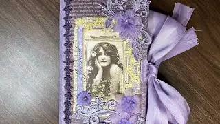 Purple Spring Journal Project - Adding Laces, Trims and Ribbons