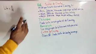 Analyse mathématique 1 (S1) :les suites numériques : suite de cauchy partie 9