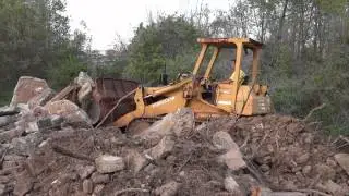 Fiat Allis FL10C Crawler Loader Pushing Concrete Pile (HD)