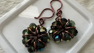 Flower shaped beaded Earrings using Bargain Bead Box monthly subscription