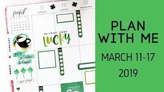Plan With Me - March 11-17, 2019 - BIG Happy Planner - St. Patrick's Day spread