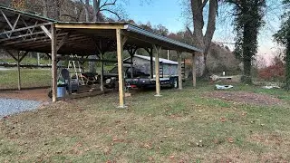 Building a pole barn addition part 4 drip edge, fascia, metal roofing, and gutters