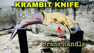 Making a krambit knife with brass Handle |mirror shine| how to make krambit knife #knifemaking#mrkge