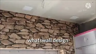 3d stone wallpaper installation