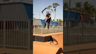 Insane double overhead 😳👀#scooter  #shorts  #skatepark        #challenge