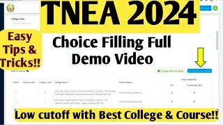 TNEA 2024|Choice Filling Demo Video|Easy way to get good college with low Cutoff|Vincent Maths|
